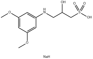 N-(2-ヒドロキシ-3-スルホプロピル)-3,5-ジメトキシアニリンナトリウム [生化学用] 化学構造式