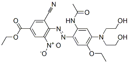 ethyl 4-[[2-(acetylamino)-4-[bis(2-hydroxyethyl)amino]-5-ethoxyphenyl]azo]-3-cyano-5-nitrobenzoate 结构式