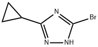 3-ブロモ-5-シクロプロピル-1H-1,2,4-トリアゾール 化学構造式