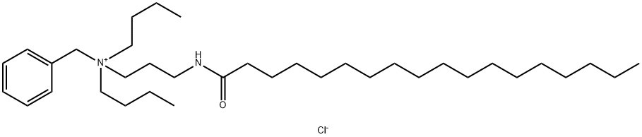 N,N-ジブチル-N-[3-[(1-オキソオクタデシル)アミノ]プロピル]ベンゼンメタンアミニウム・クロリド 化学構造式