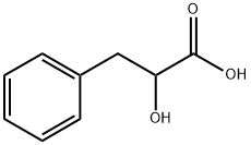 rac-(R*)-α-ヒドロキシベンゼンプロピオン酸 化学構造式
