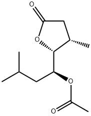2(3H)-Furanone,5-[(1S)-1-(acetyloxy)-3-methylbutyl]dihydro-4-methyl-,(4S,5R)-(9CI)|