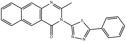 3-(5-Phenyl-1,3,4-thiadiazol-2-yl)-2-methylbenzo(g)quinazolin-4(3H)-on e Struktur