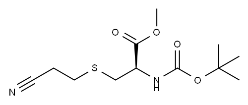 (R)-2-TERT-BUTOXYCARBONYLAMINO-3-(2-CYANO-ETHYLSULFANYL)-PROPIONIC ACID METHYL ESTER 结构式