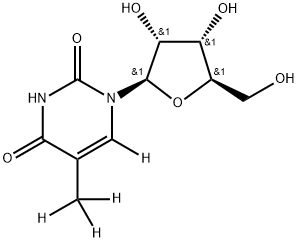 5‐メチル‐D3‐ウリジン‐6‐D1 化学構造式