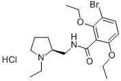 3-ブロモ-2,6-ジエトキシ-N-[[[2S,(-)]-1-エチルピロリジン-2α-イル]メチル]ベンズアミド・塩酸塩 化学構造式