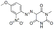 5-[(4-メトキシ-2-ニトロフェニル)アゾ]-1-メチルピリミジン-2,4,6(1H,3H,5H)-トリオン 化学構造式