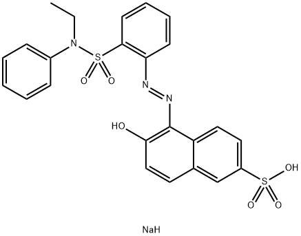 5-[[2-[(N-Ethyl-N-phenylamino)sulfonyl]phenyl]azo]-6-hydroxy-2-naphthalenesulfonic acid sodium salt Struktur