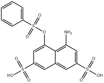 4-アミノ-5-[(フェニルスルホニル)オキシ]-2,7-ナフタレンジスルホン酸 化学構造式