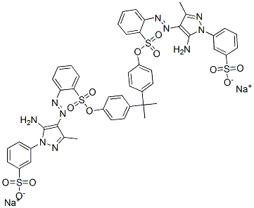 1,1'-(isopropylidenedi-p-phenylene) bis[2-[[5-amino-3-methyl-1-(3-sulphophenyl)-1H-pyrazol-4-yl]azo]benzenesulphonate], sodium salt|2-[[5-氨基-3-甲基-1-(3-磺基苯基)-1H-吡唑-4-基]偶氮]-1,1'-[(1-甲基亚乙基)二-4,1-亚苯基]苯磺酸酯钠盐