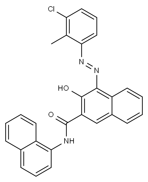 4-[(3-chloro-2-methylphenyl)azo]-3-hydroxy-N-1-naphthylnaphthalene-2-carboxamide 结构式