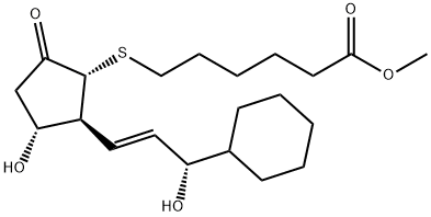 Hexanoic acid, 6-((2-(3-cyclohexyl-3-hydroxy-1-propenyl)-3-hydroxy-5-o xocyclopentyl)thio)-, methyl ester, (1R-(1alpha,2beta(1E,3S*),3alpha)) - 结构式