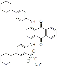 sodium 5-cyclohexyl-2-[[4-[(4-cyclohexylphenyl)amino]-9,10-dihydro-9,10-dioxo-1-anthryl]amino]benzenesulphonate 结构式