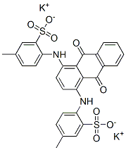 dipotassium 4,4'-[(9,10-dihydro-9,10-dioxo-1,4-anthrylene)diimino]bis(toluene-3-sulphonate) Struktur