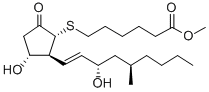 6-[[(1R)-3α-ヒドロキシ-2β-[(1E,3S,5R)-3-ヒドロキシ-5-メチル-1-ノネニル]-5-オキソシクロペンタン-1α-イル]チオ]ヘキサン酸メチル 化学構造式