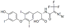 L-Tyrosine, N-(2-diazo-3,3,3-trifluoro-1-oxopropyl)-O-(4-hydroxy-3-iod ophenyl)-3,5-diiodo- Structure