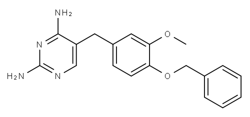 5-[(3-methoxy-4-phenylmethoxy-phenyl)methyl]pyrimidine-2,4-diamine Struktur