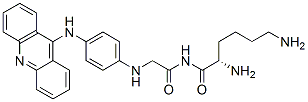 (2S)-N-[2-[[4-(acridin-9-ylamino)phenyl]amino]acetyl]-2,6-diamino-hexa namide Structure