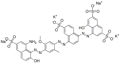 4-[[4-[[4-[(8-amino-2-hydroxy-6-sulpho-1-naphthyl)azo]-5-methoxy-o-tolyl]azo]-6-sulpho-1-naphthyl]azo]-5-hydroxynaphthalene-2,7-disulphonic acid, potassium sodium salt 结构式