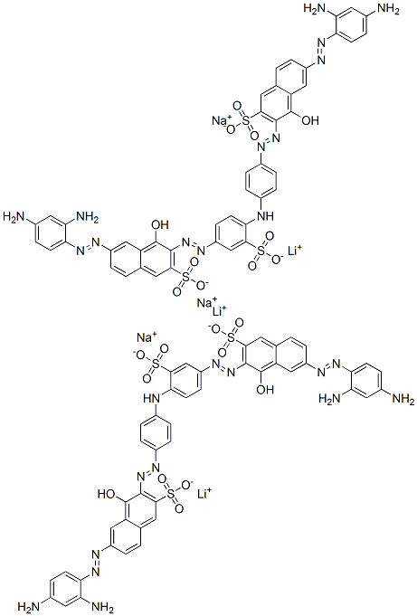 6-[(2,4-diaminophenyl)azo]-3-[[4-[[4-[[7-[(2,4-diaminophenyl)azo]-1-hydroxy-3-sulpho-2-naphthyl]azo]phenyl]amino]-3-sulphophenyl]azo]-4-hydroxynaphthalene-2-sulphonic acid, lithium sodium salt 结构式