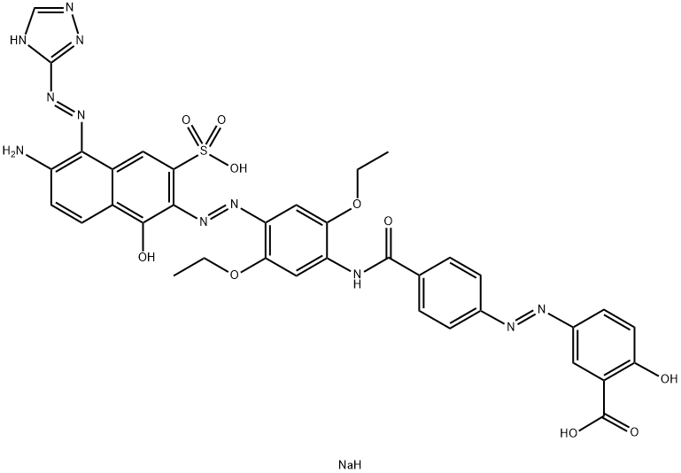 disodium 5-[[4-[[[4-[[6-amino-1-hydroxy-3-sulphonato-5-(1H-1,2,4-triazole-3-ylazo)-2-naphthyl]azo]-2,5-diethoxyphenyl]amino]carbonyl]phenyl]azo]salicylate Structure
