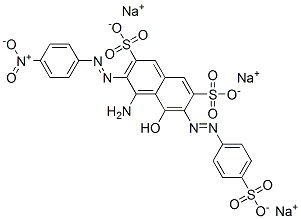 4-amino-5-hydroxy-3-[(4-nitrophenyl)azo]-6-[(4-sulphophenyl)azo]naphthalene-2,7-disulphonic acid, sodium salt Struktur