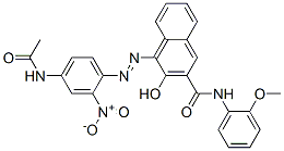 4-[[4-(アセチルアミノ)-2-ニトロフェニル]アゾ]-3-ヒドロキシ-N-(2-メトキシフェニル)-2-ナフタレンカルボアミド 化学構造式