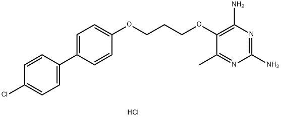 5-[3-[(4′-クロロ[1,1′-ビフェニル]-4-イル)オキシ]プロポキシ]-6-メチル-2,4-ピリミジンジアミン・塩酸塩 化学構造式