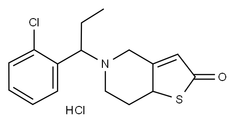5-(1-(2-Chlorophenyl)propyl)-5,6,7,7a-tetrahydro-4H-thieno(3,2-c)pyrid in-2-one hydrochloride Struktur