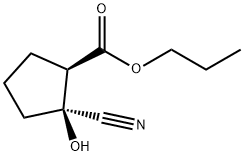 Cyclopentanecarboxylic acid, 2-cyano-2-hydroxy-, propyl ester, (1R,2S)- (9CI) Structure
