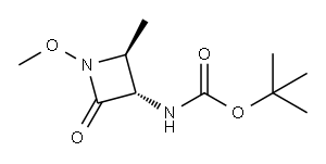 [(2S,3S)-1-メトキシ-2-メチル-4-オキソ-3-アゼチジニル]-カルバミン酸1,1-ジメチルエチルエステル 化学構造式