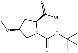顺式-1-N-BOC-4-甲氧基-L-脯氨酸, 83623-93-2, 结构式