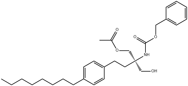 [(1R)-1-[(Acetyloxy)methyl]-1-(hydroxymethyl)-3-(4-octylphenyl)propyl] -carbamic Acid Phenylmethyl Ester Structure