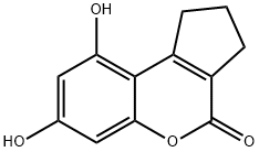 Cyclopenta[c][1]benzopyran-4(1H)-one, 2,3-dihydro-7,9-dihydroxy- Structure