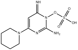 1,6-ジヒドロ-6-イミノ-4-(1-ピペリジニル)-1-(スルホオキシ)-2-ピリミジンアミン 化学構造式