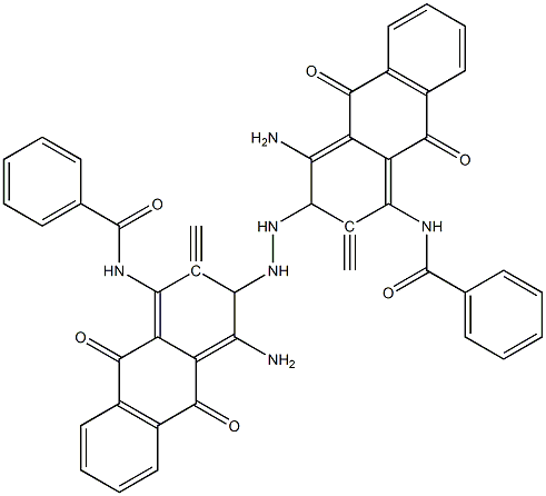 N,N'-[アジノビスメチリジンビス[(4-アミノ-9,10-ジヒドロ-9,10-ジオキソアントラセン)-3,1-ジイル]]ビス(ベンズアミド) 化学構造式