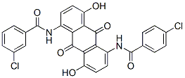 3-chloro-N-[5-[(4-chlorobenzoyl)amino]-9,10-dihydro-4,8-dihydroxy-9,10-dioxo-1-anthryl]benzamide  Struktur
