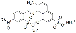 ammonium sodium 6-amino-4-hydroxy-5-[(4-nitro-2-sulphonatophenyl)azo]naphthalene-2-sulphonate Structure