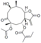 (Z)-2-Methyl-2-butenoic acid (3aS,4R,6S,9R,10S,11aR)-6-acetoxydodecahydro-9-hydroxy-6,10-dimethyl-3-methylene-2,7-dioxocyclodeca[b]furan-4-yl ester Structure
