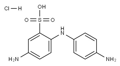 5-アミノ-2-[(4-アミノフェニル)アミノ]ベンゼンスルホン酸・塩酸塩 化学構造式