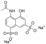 4-アセチルアミノ-5-ヒドロキシ-1,7-ナフタレンジスルホン酸二ナトリウム 化学構造式