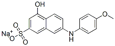 sodium 4-hydroxy-7-[(4-methoxyphenyl)amino]naphthalene-2-sulphonate  Struktur