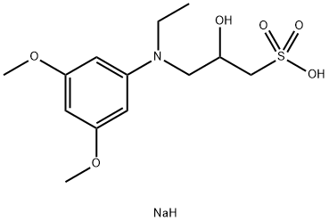 N-エチル-N-(2-ヒドロキシ-3-スルホプロピル)-3,5-ジメトキシアニリンナトリウム塩 化学構造式