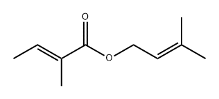 (E)-2-メチル-2-ブテン酸3-メチル-2-ブテニル 化学構造式
