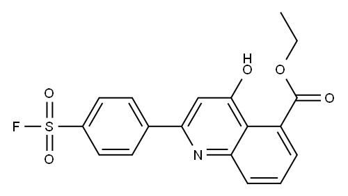 ethyl 2-[4-(fluorosulphonyl)phenyl]-4-hydroxyquinoline-5-carboxylate  Struktur