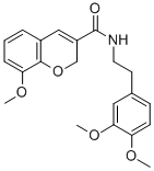2H-1-BENZOPYRAN-3-CARBOXAMIDE, N-(2-(3,4-DIMETHOXYPHENYL)ETHYL)-8-METH OXY- Structure