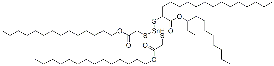 tetradecyl 4-dodecyl-7-oxo-4-[[2-oxo-2-(tetradecyloxy)ethyl]thio]-8-oxa-3,5-dithia-4-stannadocosanoate 结构式