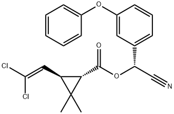alpha-cyano-3-phenoxybenzyl [1S-[1alpha(S*),3beta]]-3-(2,2-dichlorovinyl)-2,2-dimethylcyclopropanecarboxylate Structure