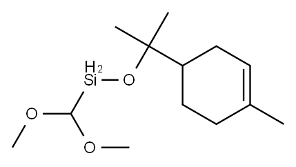 ジメトキシ(メチル)[1-メチル-1-(4-メチル-3-シクロヘキセン-1-イル)エトキシ]シラン 化学構造式