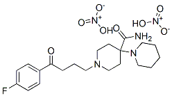[1′-[4-(4-フルオロフェニル)-4-オキソブチル]-1,4′-ビピペリジン-4′-カルボアミド]・2硝酸塩 化学構造式